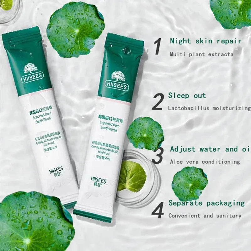 Mascarillas faciales para dormir con colágeno de centella, antiarrugas, antiedad, hidratantes. 30 unidades