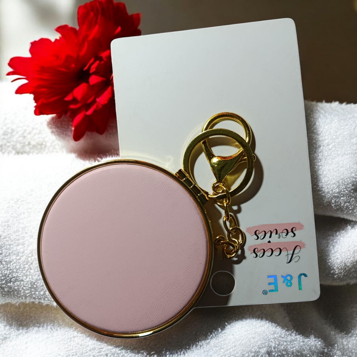 Espejo plegable rodendo de doble cara compacto, ideal para viajes y toques rápidos