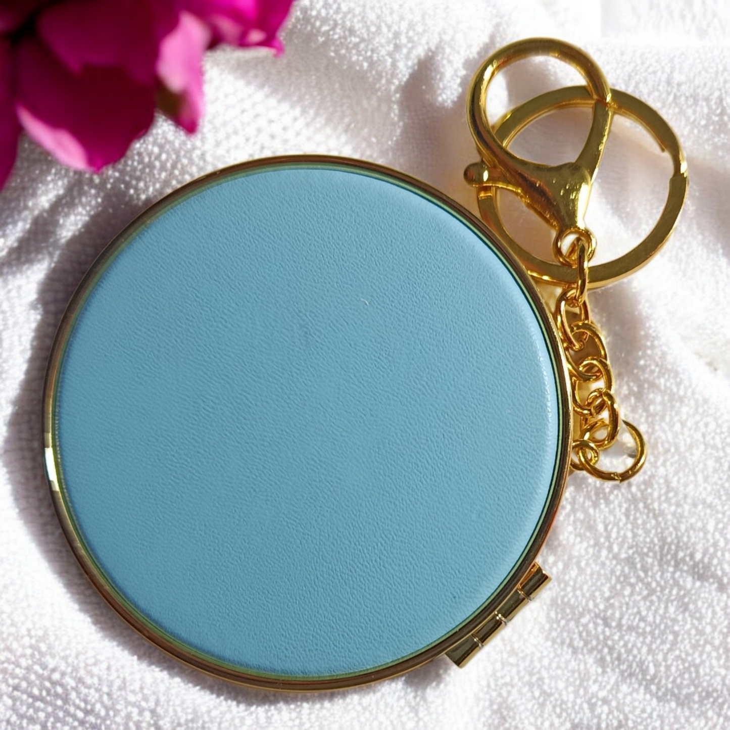 Espejo plegable rodendo de doble cara compacto, ideal para viajes y toques rápidos