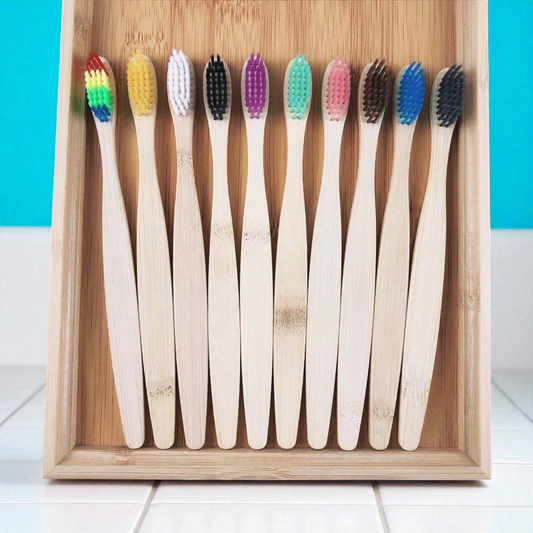 cepillos de dientes de madera, suaves, para el cuidado dental 10pcs