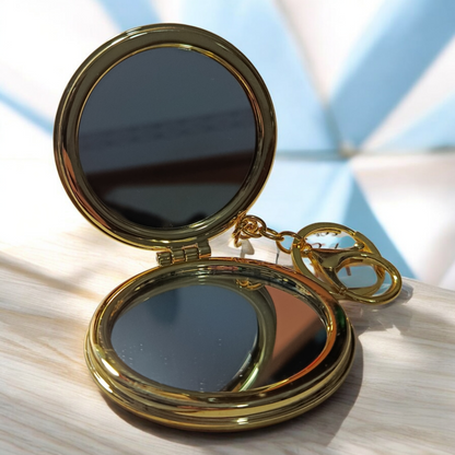 Espejo plegable rodendo de doble cara compacto, ideal para viajes y toques rápidos
